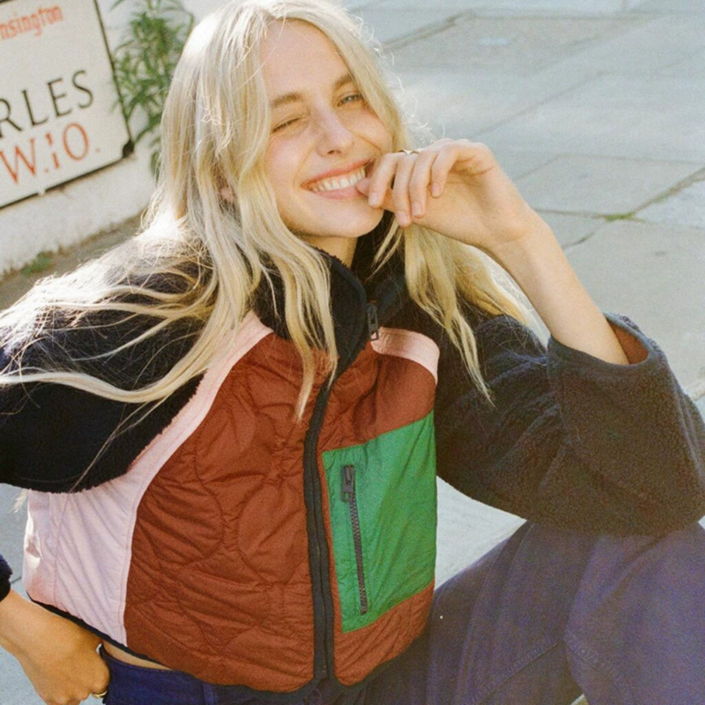 ZARA Fleece Patchwork Short Jacket